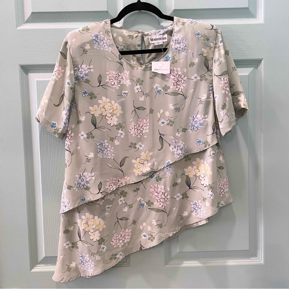 NWOT Vtg 90s M Floral Short Sleeve Top